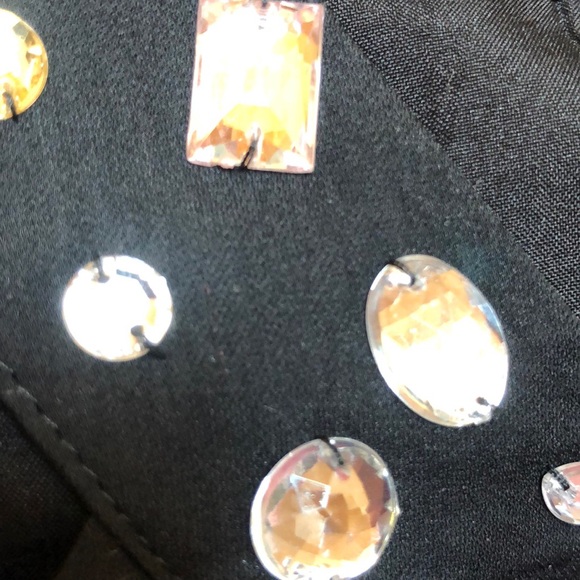 Blush black dress with faux hem neckline - Picture 6 of 7